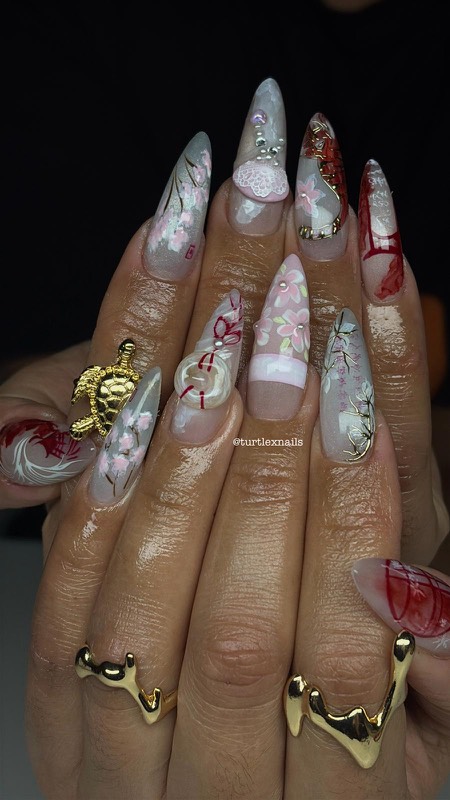 Fancy+ Gel X Nail Art – aufwendiges Designbeispiel